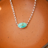 Rolo Chain Choker in Royston Turquoise - Golden Road Crafted