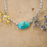 Rolo Chain Choker in Royston Turquoise - Golden Road Crafted