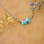Rolo Chain Choker in Royston Turquoise - Golden Road Crafted