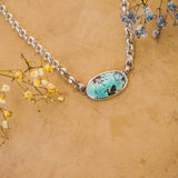 Rolo Chain Choker in Royston Turquoise - Golden Road Crafted