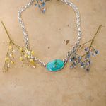 Rolo Chain Choker in Royston Turquoise - Golden Road Crafted