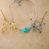 Rolo Chain Choker in Royston Turquoise - Golden Road Crafted