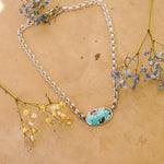 Rolo Chain Choker in Royston Turquoise - Golden Road Crafted