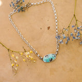 Rolo Chain Choker in Royston Turquoise - Golden Road Crafted