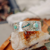 Royston Ribbon & Iron Maiden Turquoise Cuff - Golden Road Crafted
