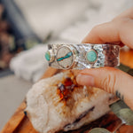 Royston Ribbon & Iron Maiden Turquoise Cuff - Golden Road Crafted