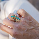 Royston Ribbon Turquoise Ring (Size 6.75) - Golden Road Crafted