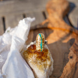 Royston Ribbon Turquoise Ring (Size 6.75) - Golden Road Crafted