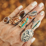 Royston Ribbon Turquoise Ring (Size 6.75) - Golden Road Crafted