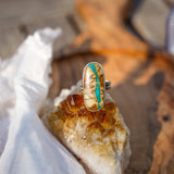 Royston Ribbon Turquoise Ring (Size 6.75) - Golden Road Crafted