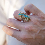 Royston Ribbon Turquoise Ring (Size 6.75) - Golden Road Crafted