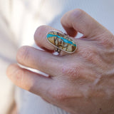 Royston Ribbon Turquoise Ring (Size 6.75) - Golden Road Crafted