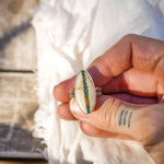 Royston Ribbon Turquoise Ring (Size 8) - Golden Road Crafted