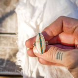 Royston Ribbon Turquoise Ring (Size 8) - Golden Road Crafted