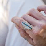 Royston Ribbon Turquoise Ring (Size 8) - Golden Road Crafted