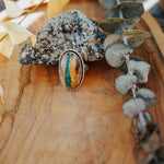 Royston Ribbon Turquoise Ring (Size 9) - Golden Road Crafted