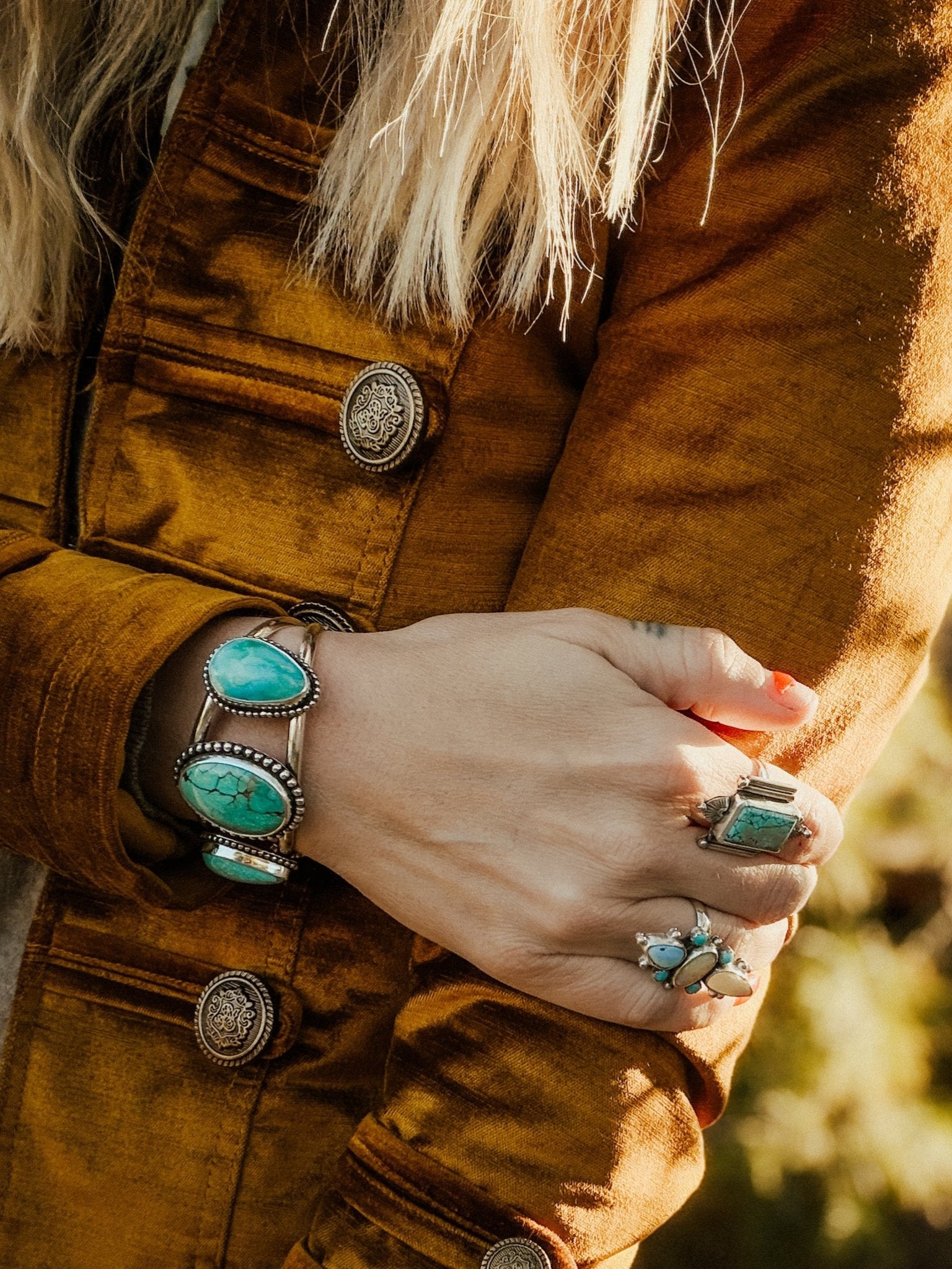 Royston Turquoise Cuff - Golden Road Crafted