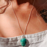 Royston Turquoise Pendant - Golden Road Crafted