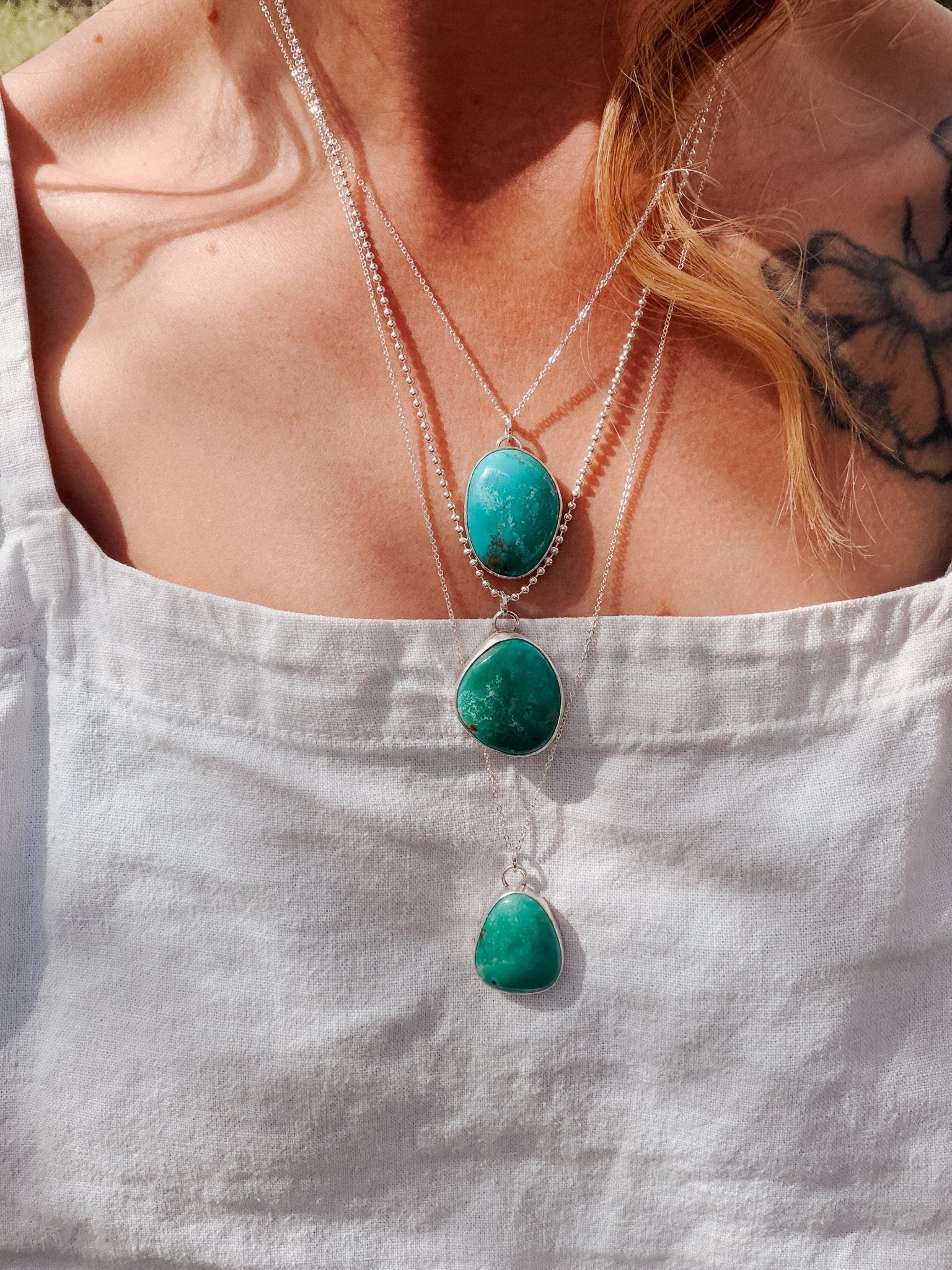 Royston Turquoise Pendant - Golden Road Crafted