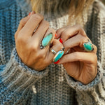 Royston Turquoise Ring (Size 6) - Golden Road Crafted