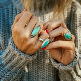 Royston Turquoise Ring (Size 6) - Golden Road Crafted