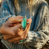 Royston Turquoise Ring (Size 6) - Golden Road Crafted