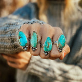 Royston Turquoise Ring (Size 7) - Golden Road Crafted