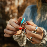 Royston Turquoise Ring (Size 7) - Golden Road Crafted