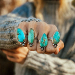 Royston Turquoise Ring (Size 8) - Golden Road Crafted