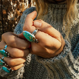 Royston Turquoise Ring (Size 8) - Golden Road Crafted