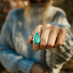 Royston Turquoise Ring (Size 9.5) - Golden Road Crafted