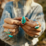 Royston Turquoise Ring (Size 9.5) - Golden Road Crafted