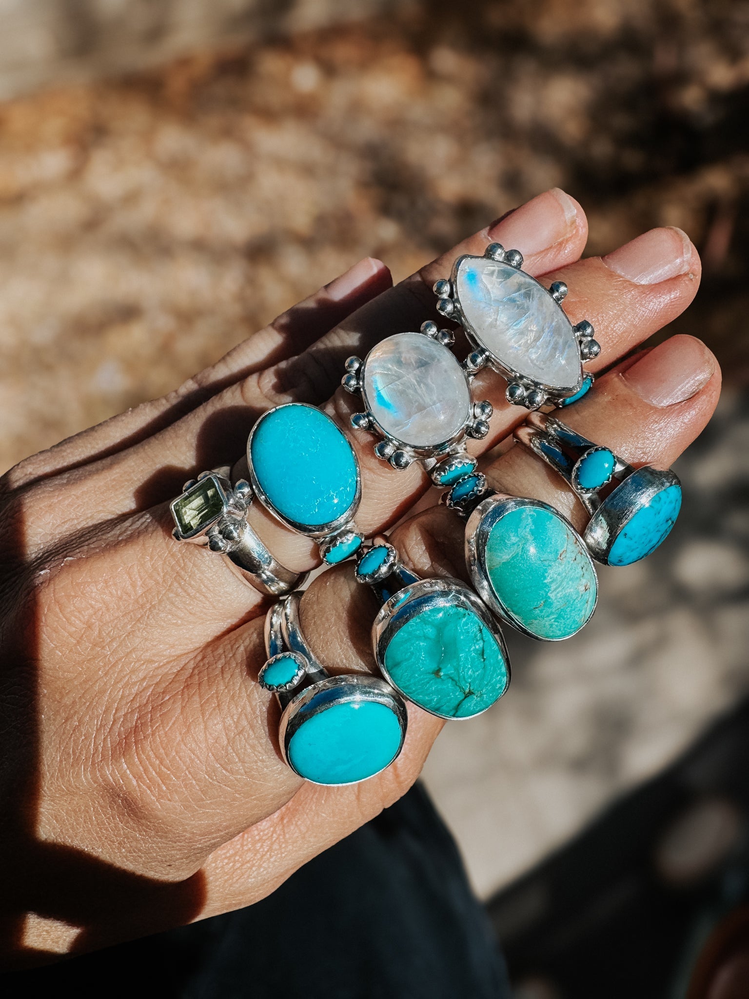 Royston Turquoise Ring with Lone Mtn Turquoise (Size 6) - Golden Road Crafted