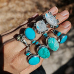 Royston Turquoise Ring with Lone Mtn Turquoise (Size 6.25) - Golden Road Crafted