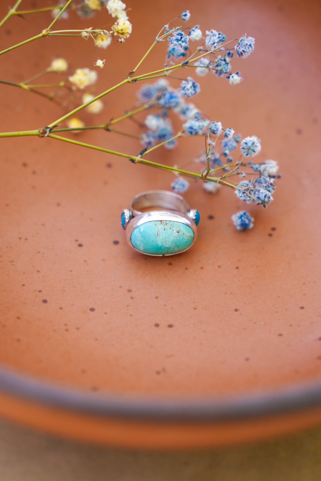 Royston Turquoise Ring with Lone Mtn Turquoise (Size 6.25) - Golden Road Crafted