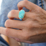 Royston Turquoise Ring with Lone Mtn Turquoise (Size 6.25) - Golden Road Crafted