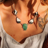 Royston Turquoise & White Buffalo Necklace - Golden Road Crafted