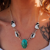 Royston Turquoise & White Buffalo Necklace - Golden Road Crafted