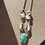 Royston Turquoise & White Buffalo Necklace - Golden Road Crafted