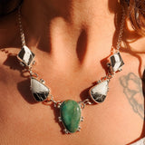 Royston Turquoise & White Buffalo Necklace - Golden Road Crafted