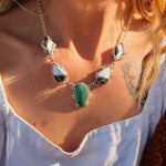 Royston Turquoise & White Buffalo Necklace - Golden Road Crafted