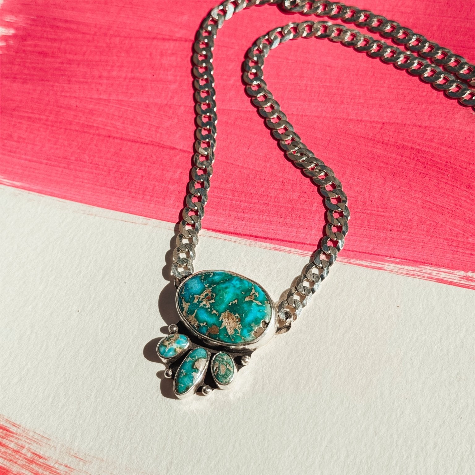Saturday Stoke Necklace in Sonoran Mtn w/ curb chain - Golden Road Crafted