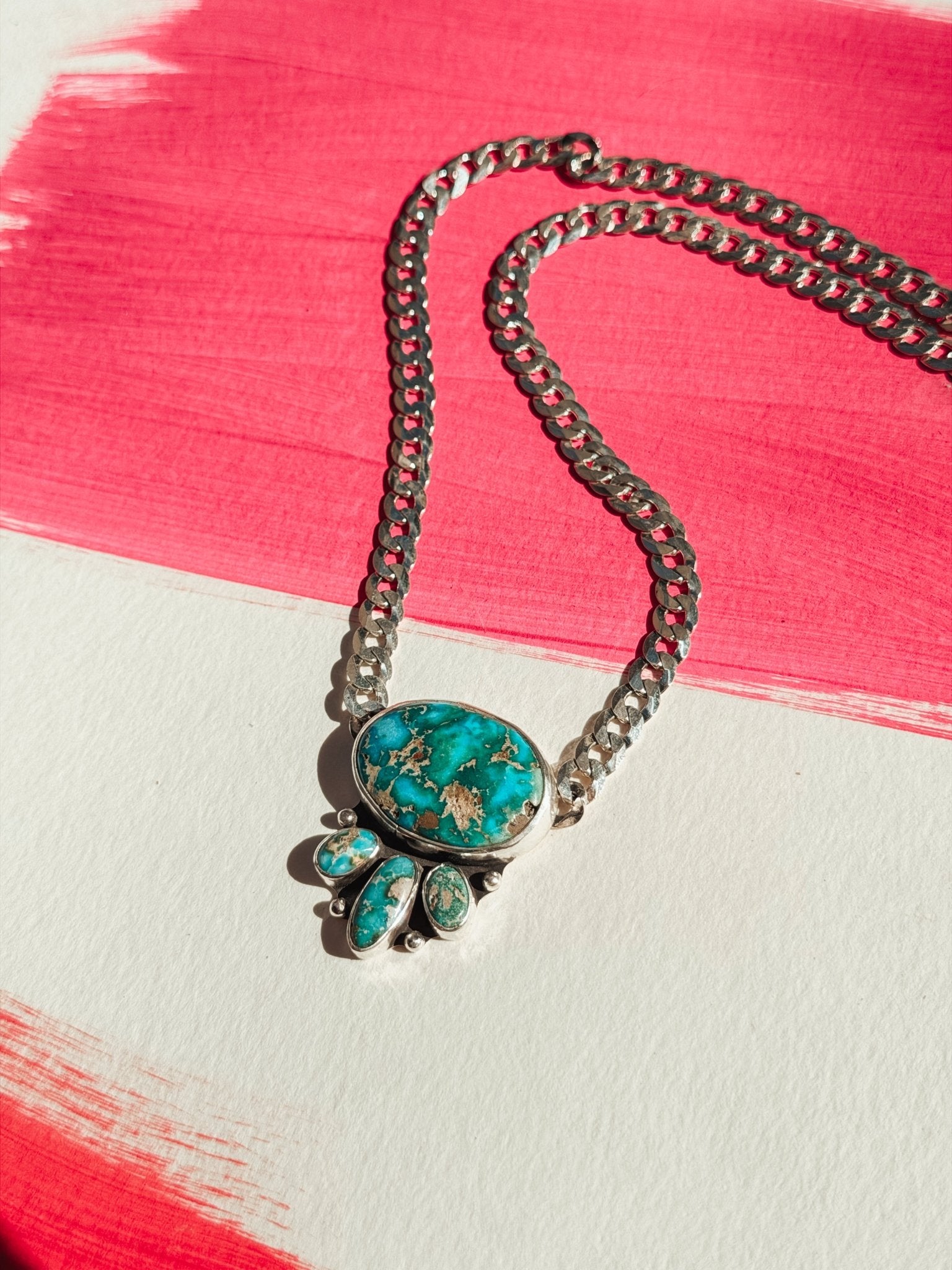 Saturday Stoke Necklace in Sonoran Mtn w/ curb chain - Golden Road Crafted