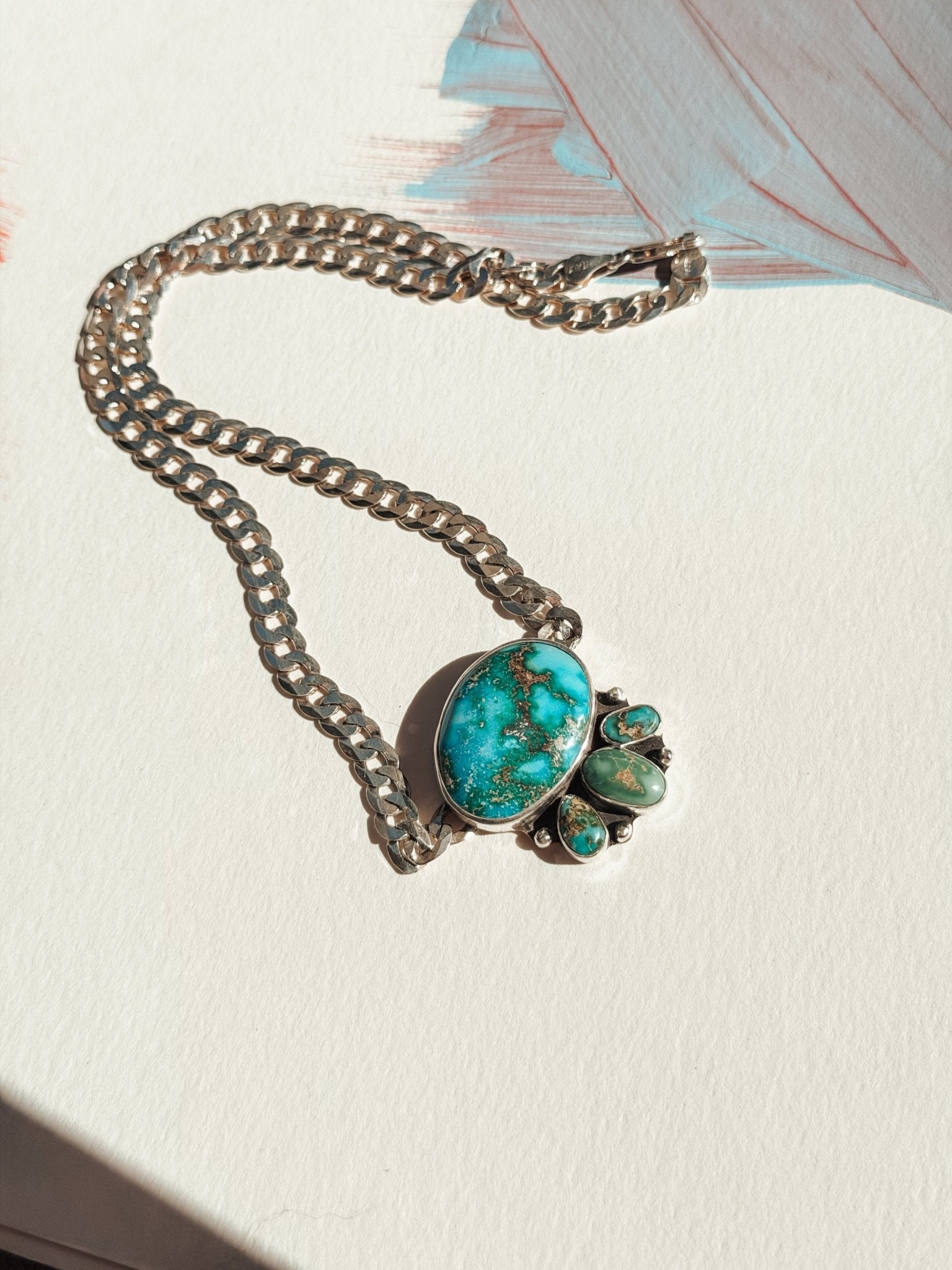 Saturday Stoke Necklace in Sonoran Mtn w/ curb chain - Golden Road Crafted