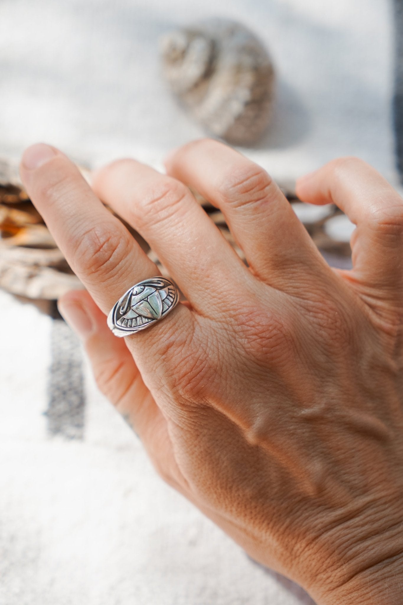 Scarab Ring - Golden Road Crafted