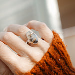 Scenic Agate Ring with Gold - Fill Prongs (Size 7) - Golden Road Crafted