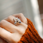 Scenic Agate Ring with Gold - Fill Prongs (Size 7) - Golden Road Crafted