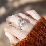 Scenic Agate Ring with Gold - Fill Prongs (Size 8) - Golden Road Crafted