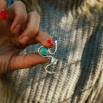 Serpent Ear Cuff in Iron Maiden Turquoise - Golden Road Crafted