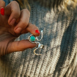 Serpent Ear Cuff in Iron Maiden Turquoise - Golden Road Crafted